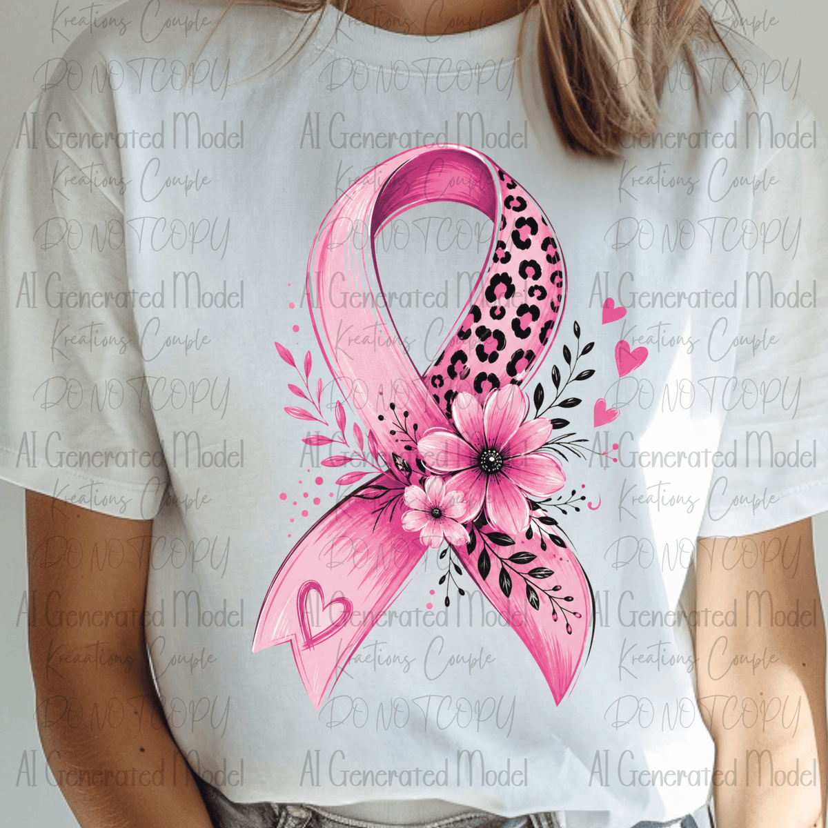 Breast Cancer Pink Leopard Ribbon