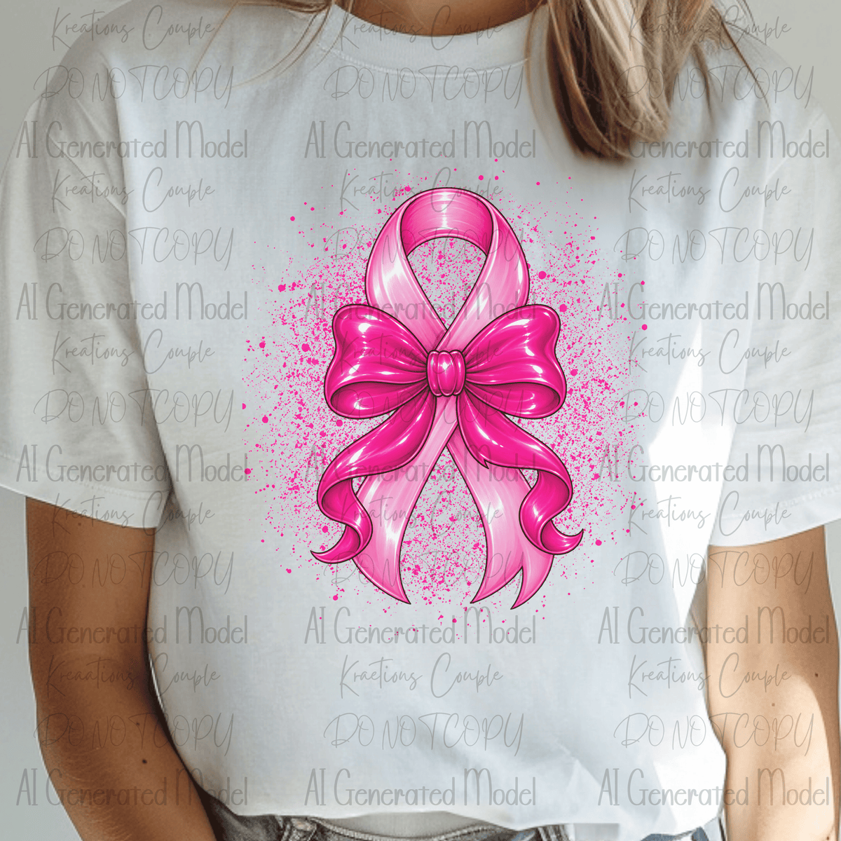 Breast Cancer Ribbon with Bow October