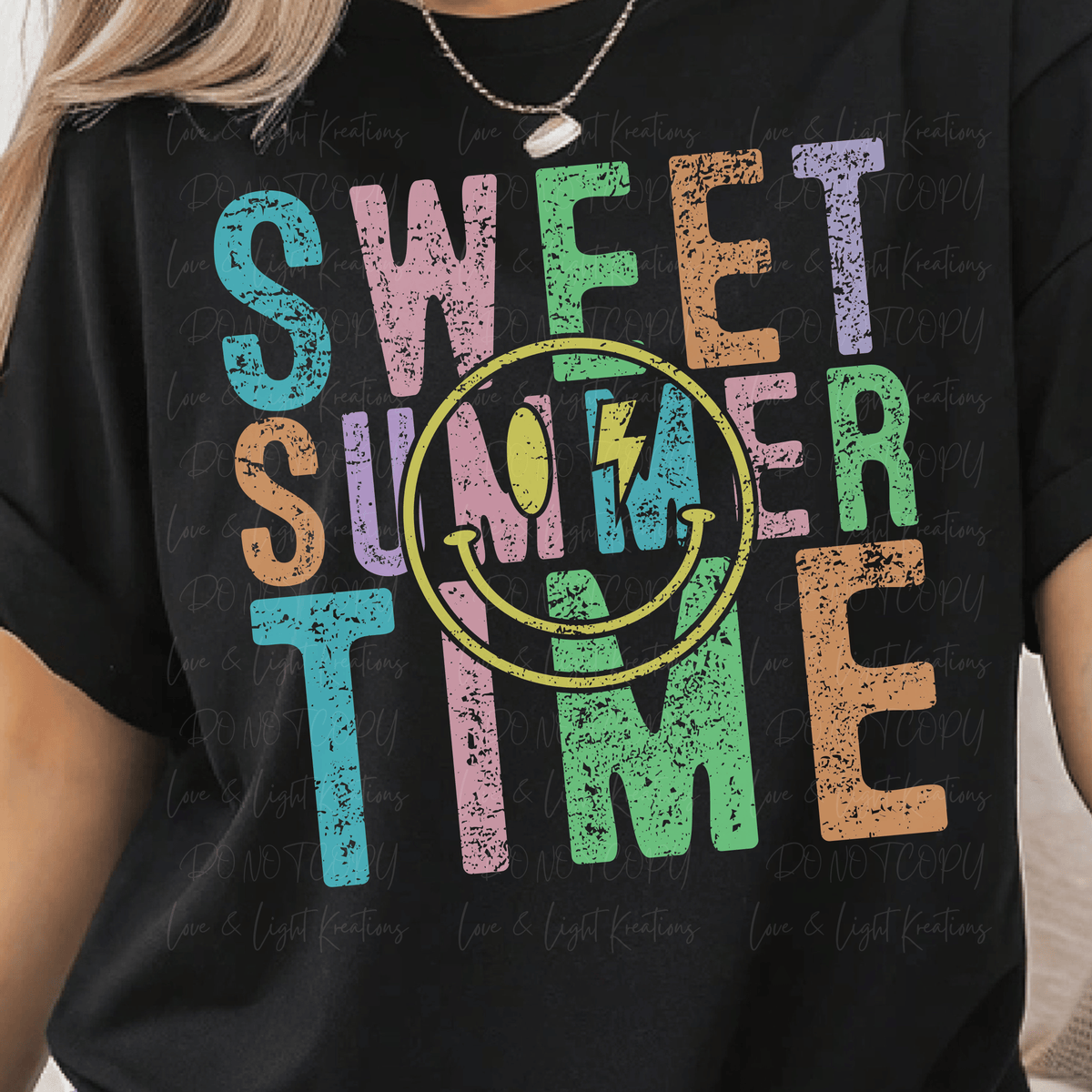 Bright Colored Sweet Summer Time with Smiley Face