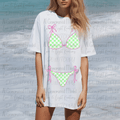 Bright Green Checkered Swimsuit Bottom