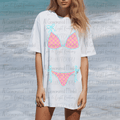 Bright Pink and Orange Checkered Swimsuit Bottom