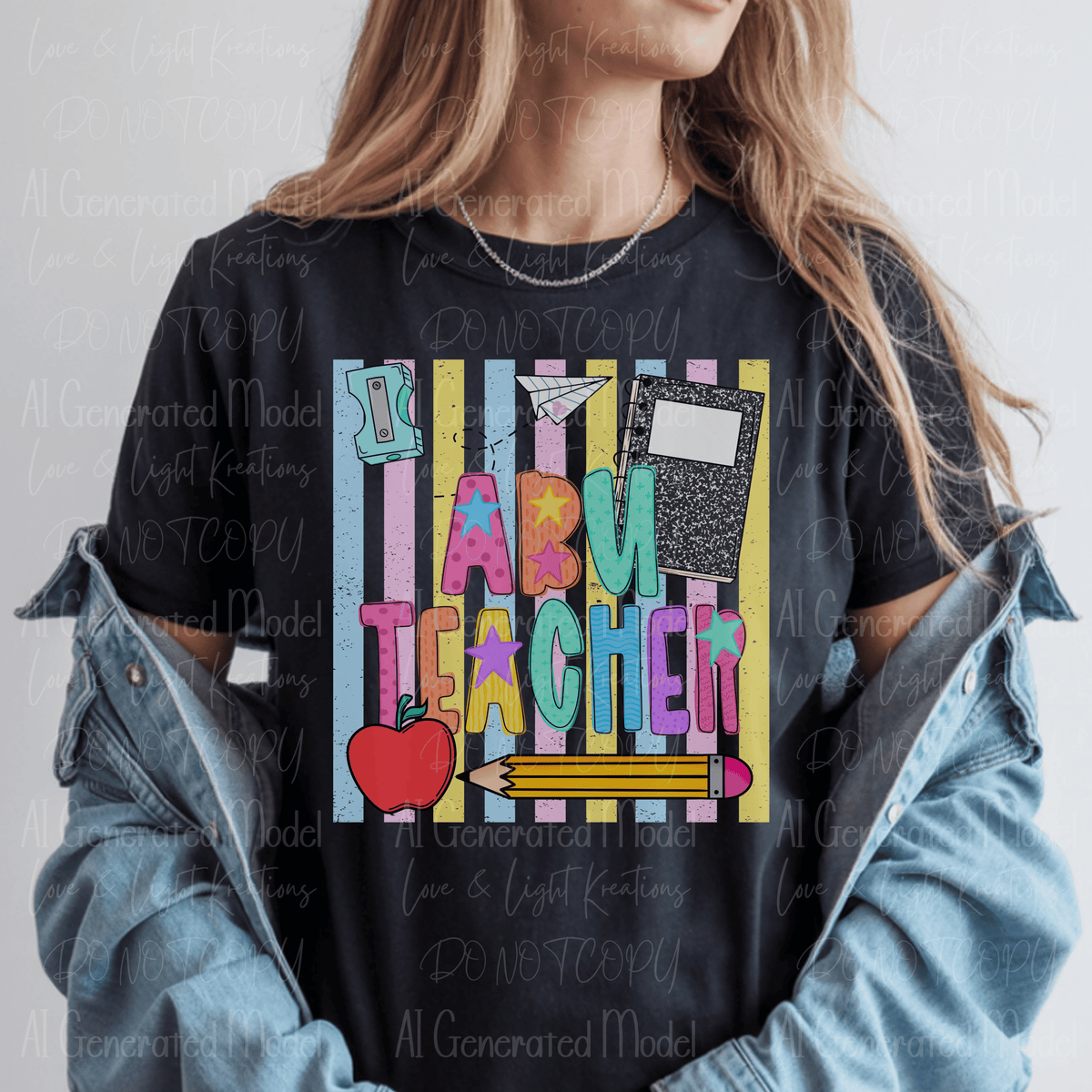 Bright Preppy ABU Teacher Pastel Stripes