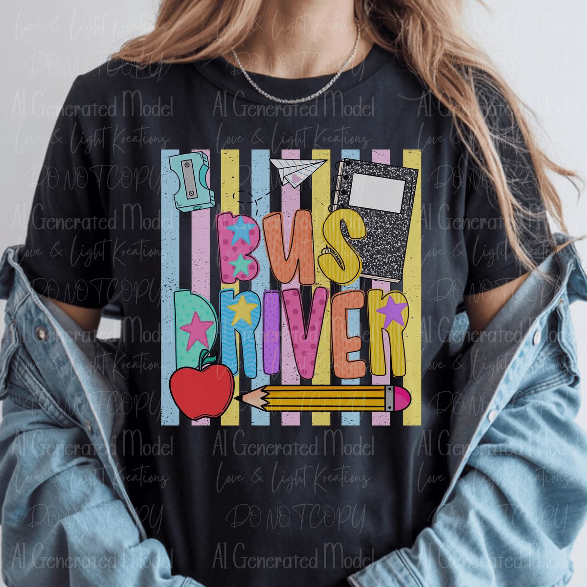 Bright Preppy Bus Driver Pastel Stripes
