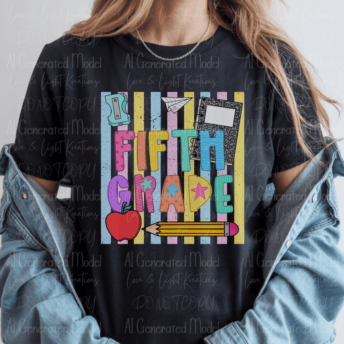 Bright Preppy Fifth Grade Pastel Stripes