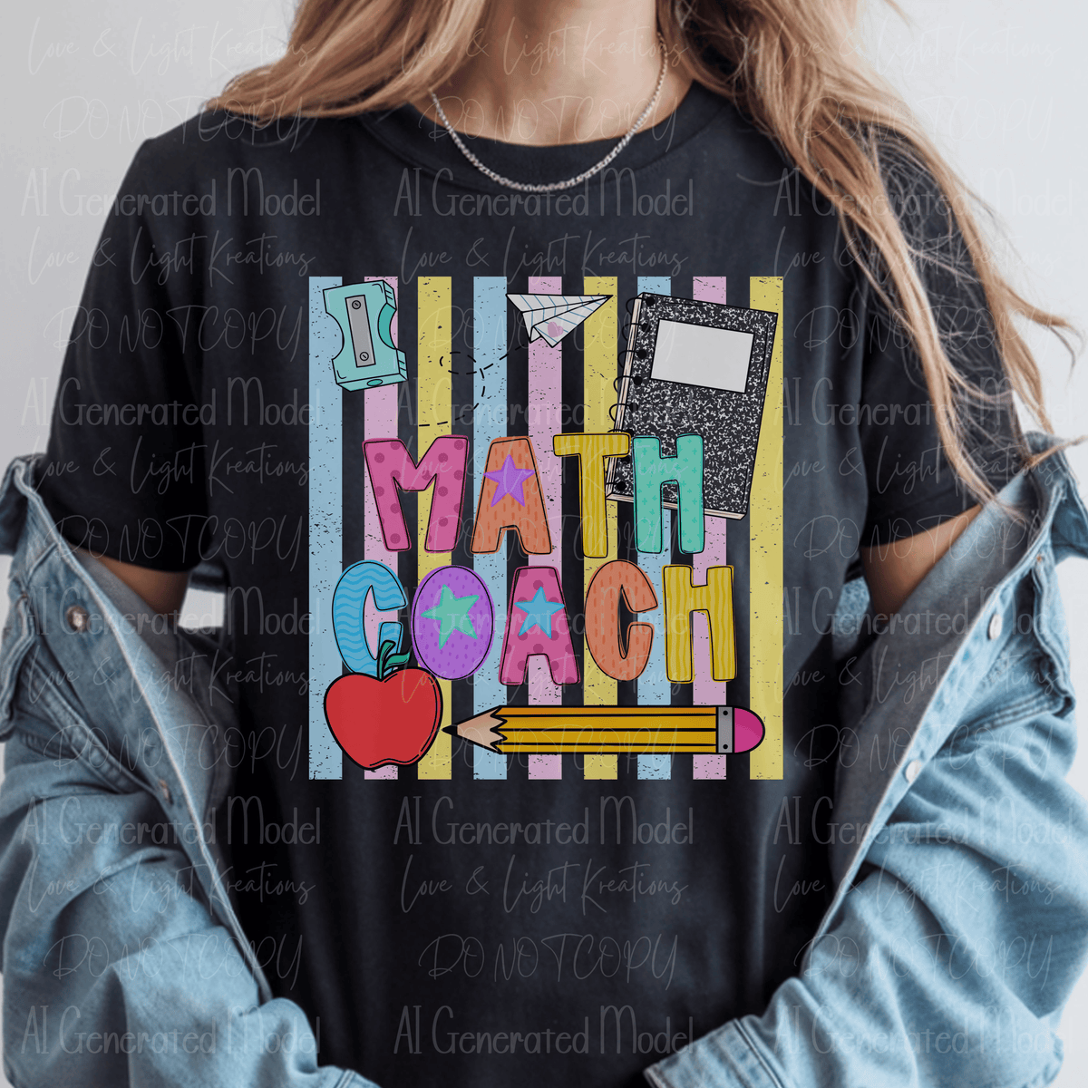 Bright Preppy Math Coach Pastel Stripes