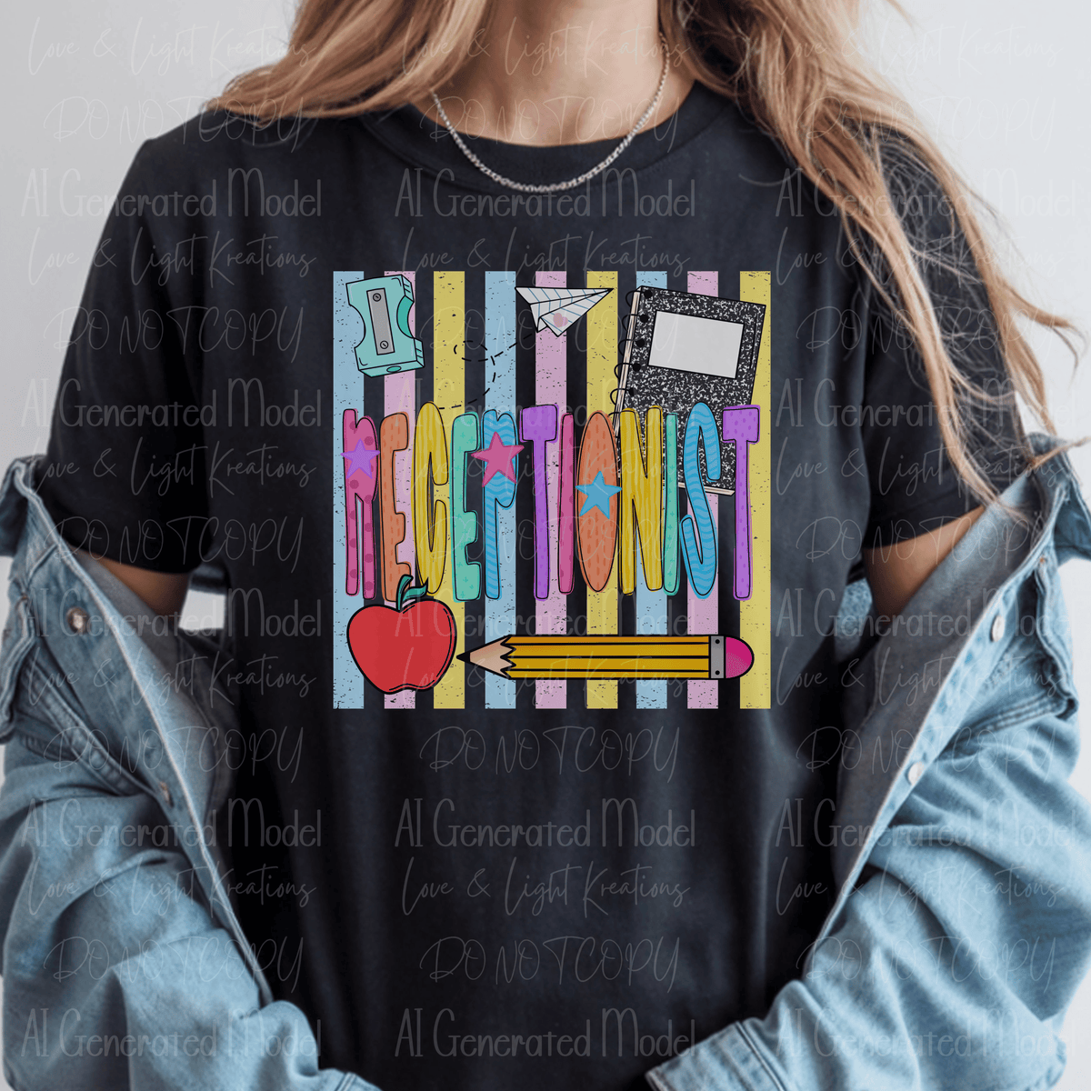 Bright Preppy Receptionist Pastel Stripes