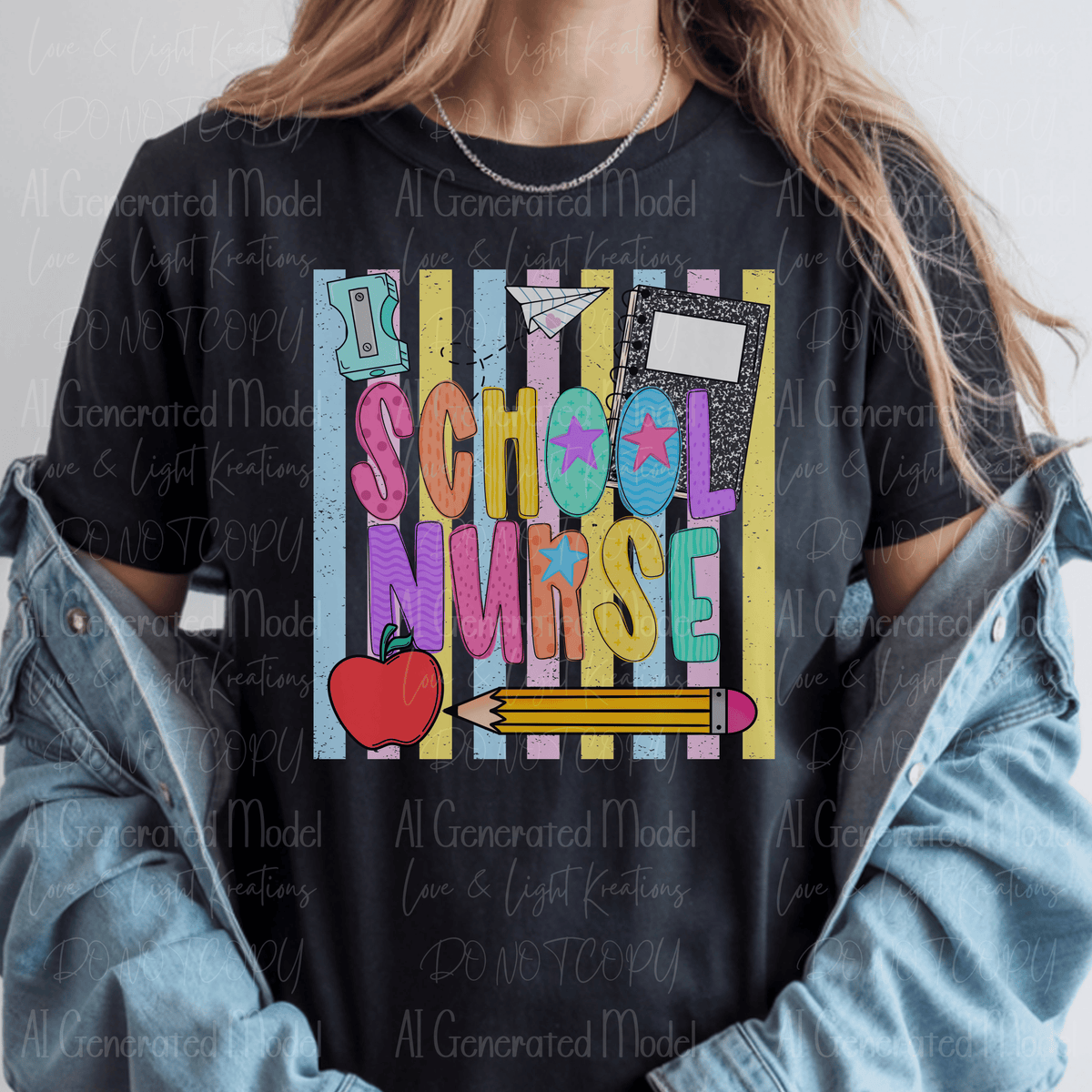 Bright Preppy School Nurse Pastel Stripes