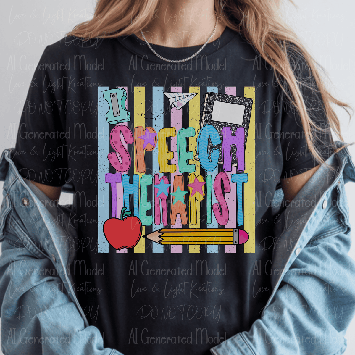 Bright Preppy Speech Therapist Pastel Stripes