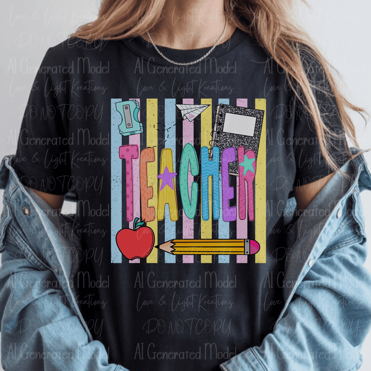 Bright Preppy Teacher Pastel Stripes