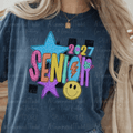 Bright Retro Senior 2027 Checker Stars