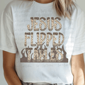 Brown Checkered Jesus Flipped Tables with Flames