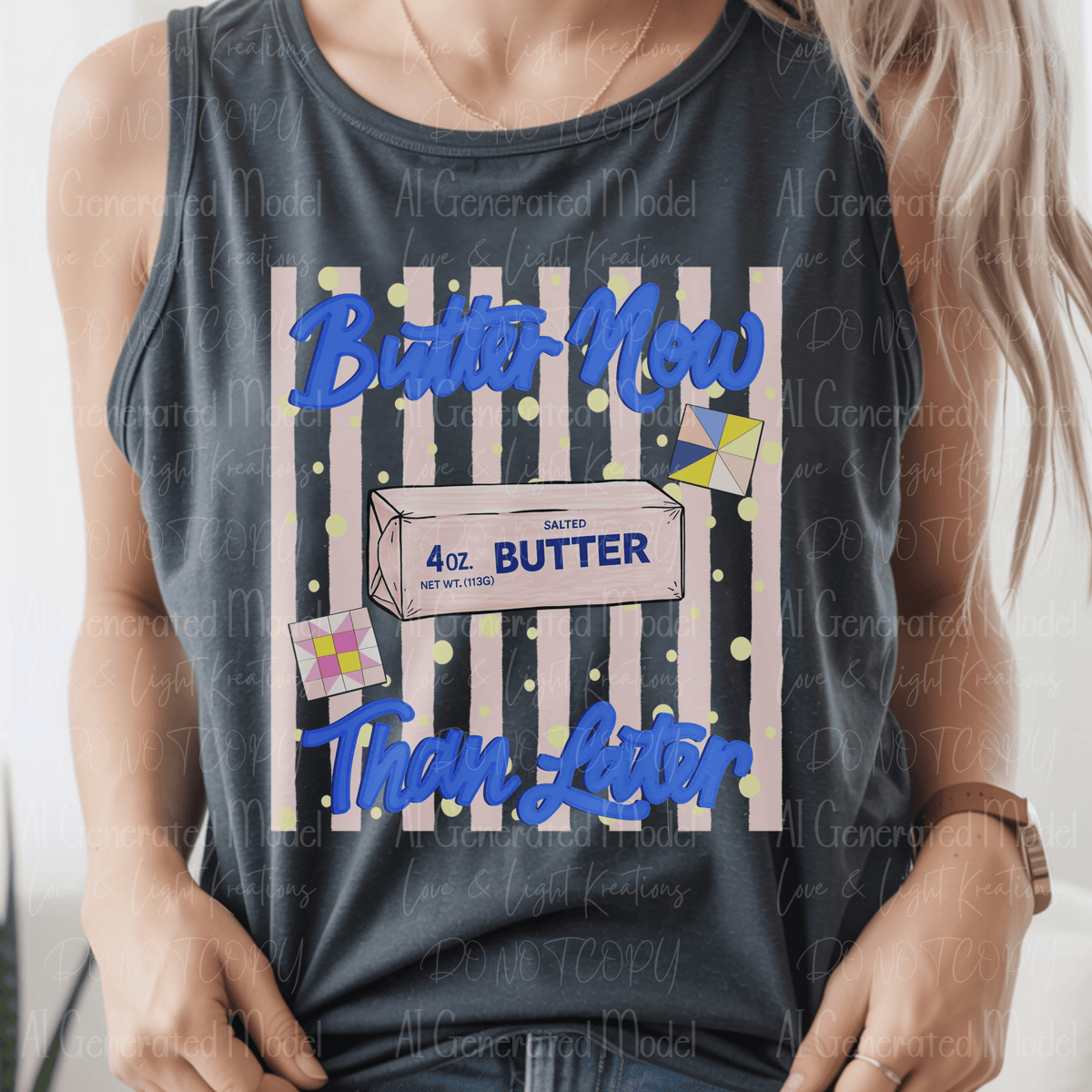 Butter Bow Than Later Butter with Yellow Stripes