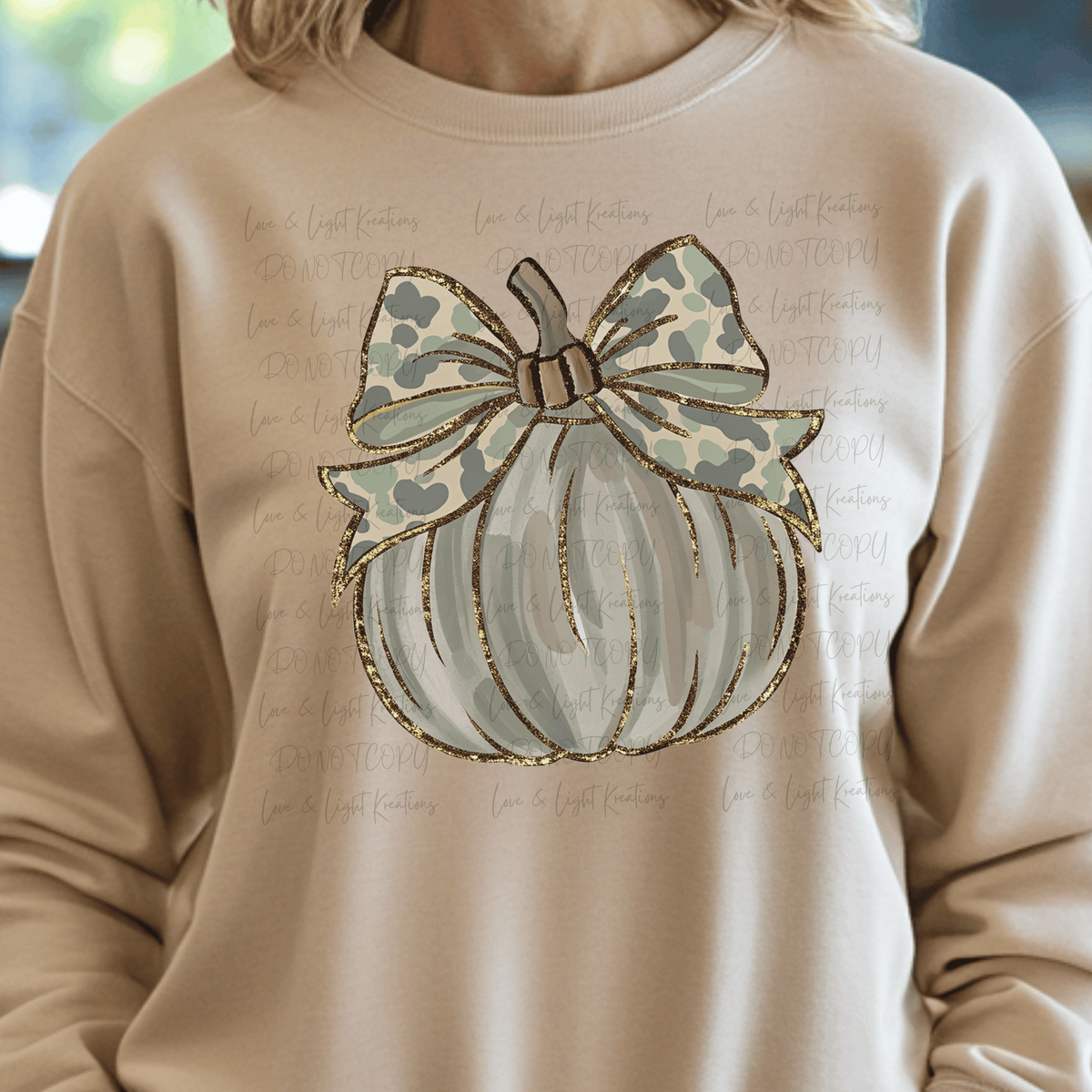 Camo Faux Glitter Pumpkin