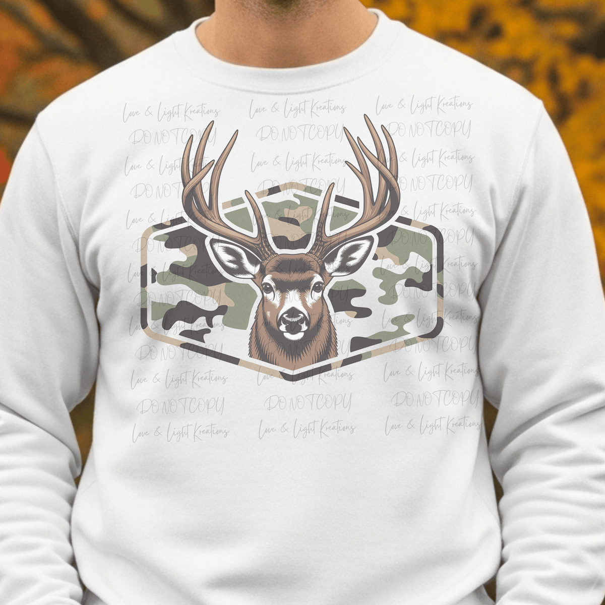 Camo Patch with Deer Head