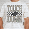 Camo Touch Down Football Checker Black Distressed