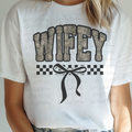 Camo Wifey with Checkered Coquette Bow