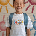 Cartoon School Supplies Walking Holding Hands