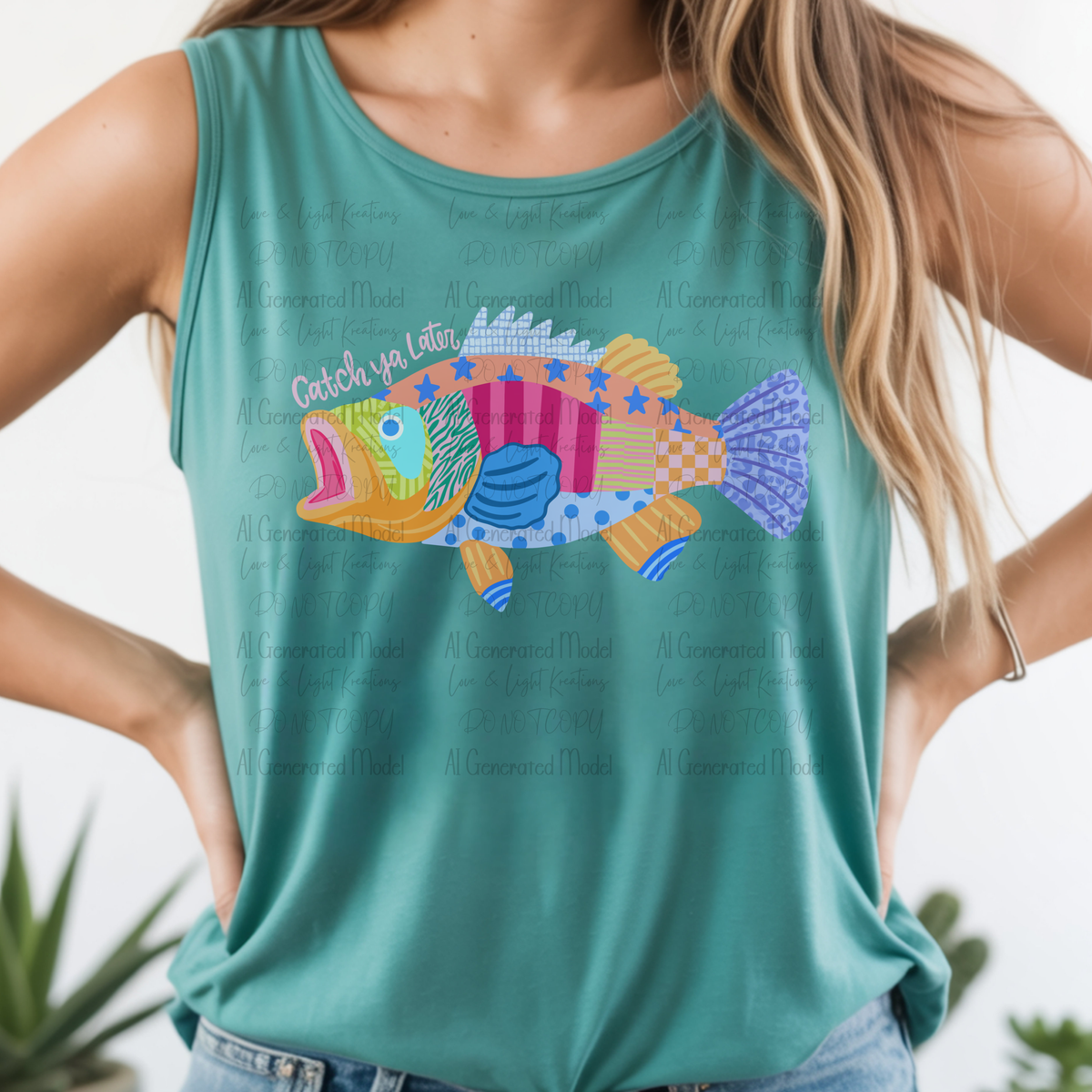 Catch Ya Later Neon Patterned Fish