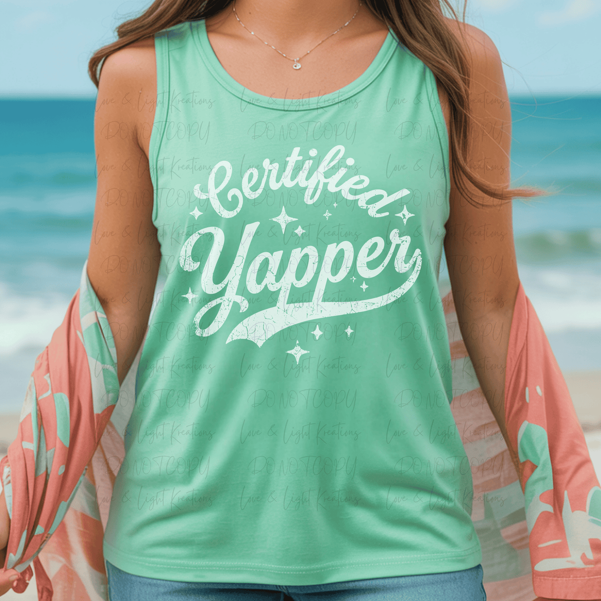 Certified Yapper Distressed White
