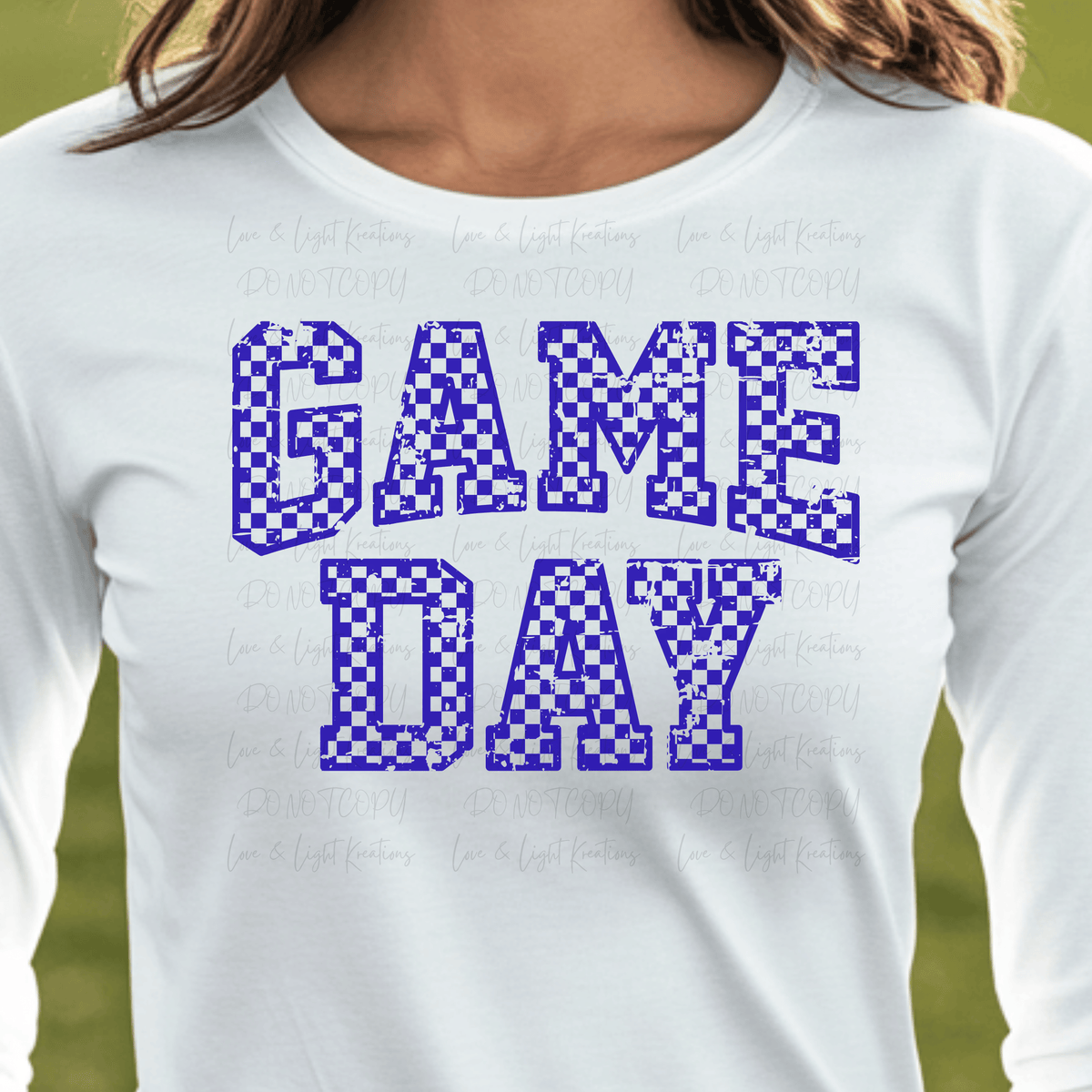 Checkered Game Day Blue