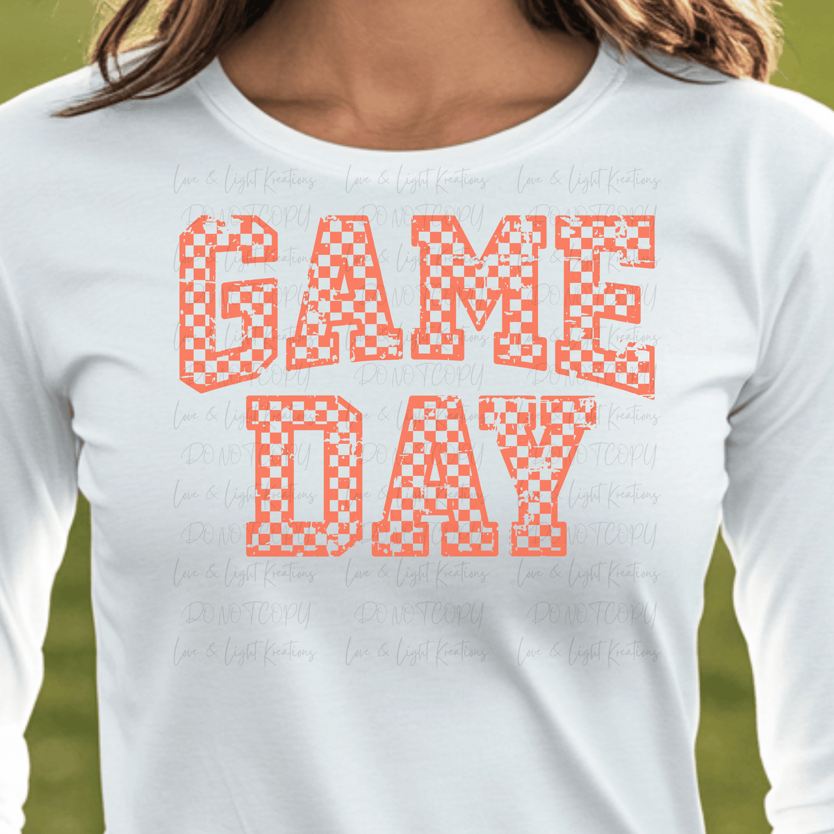 Checkered Game Day Orange