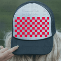 Checkered Hat Background - Red