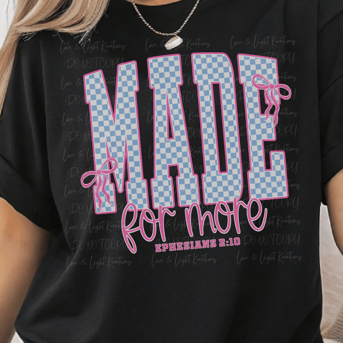 Checkered Made for More in Blue and Pink