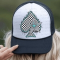 Checkered Spade with Turquoise Pearls