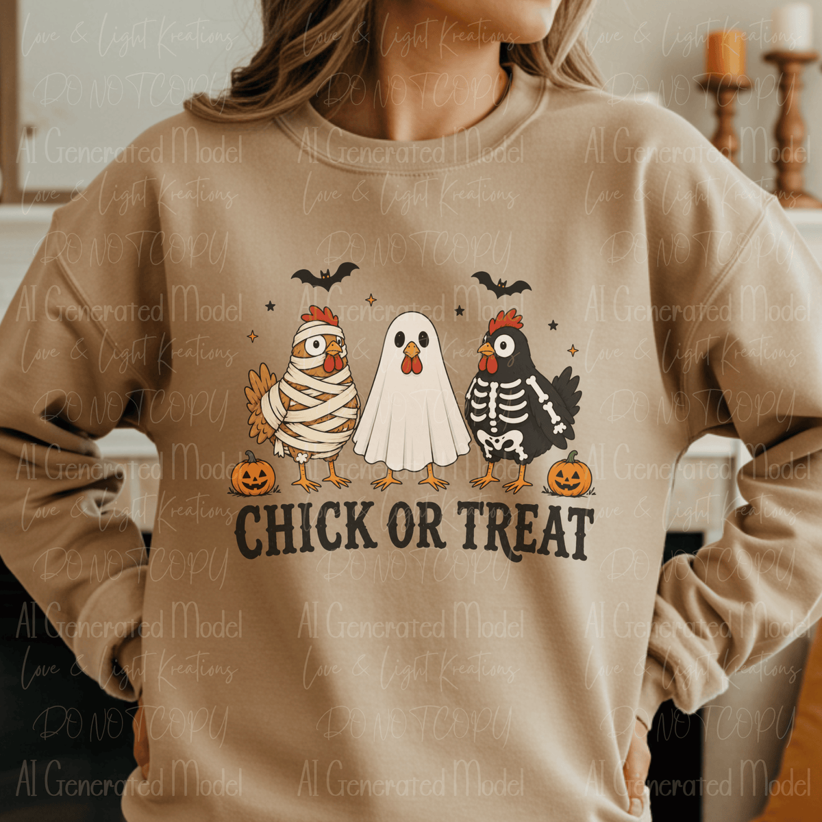 Chick or Treat Halloween Chickens in Costumes