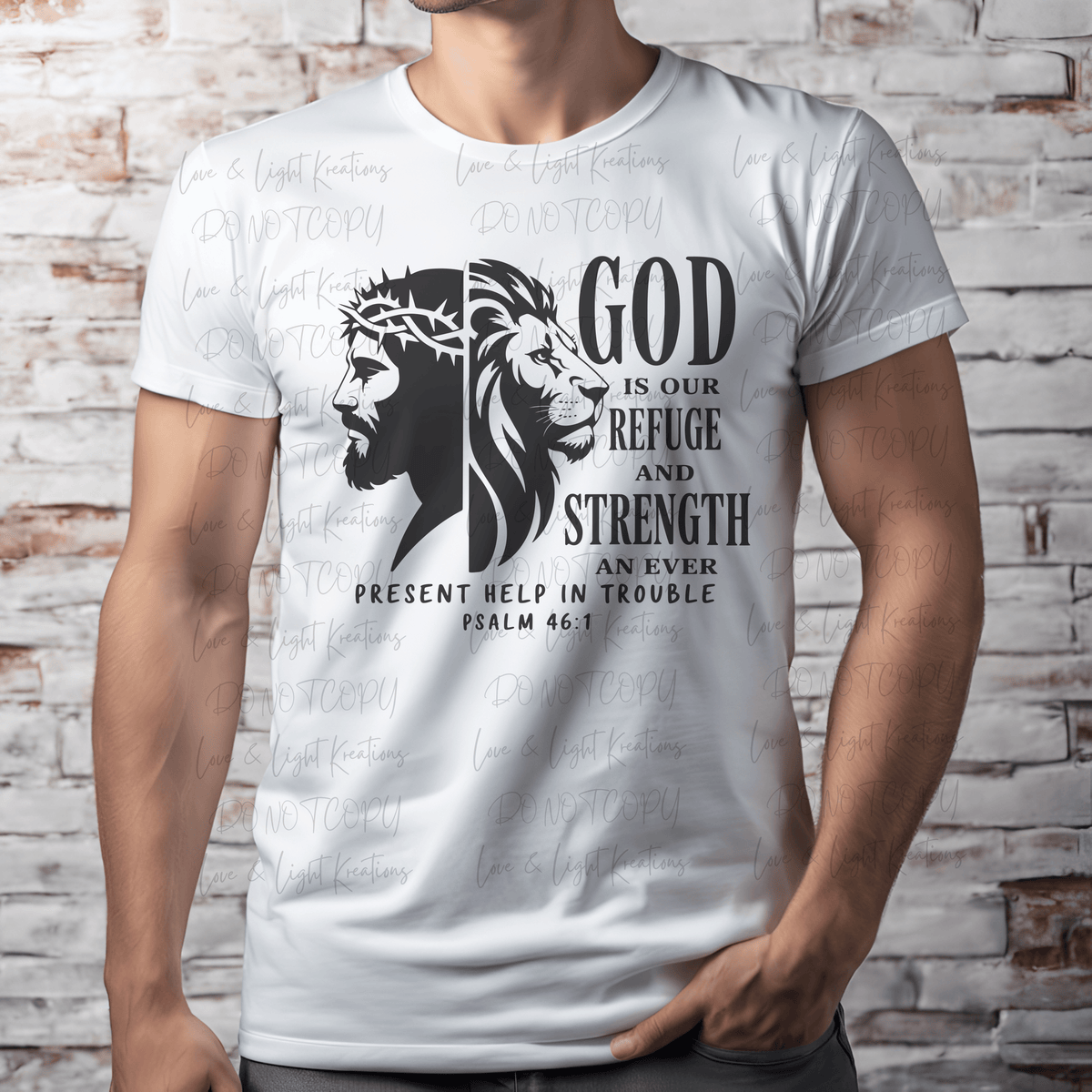 Christ's Face and Lion Face God is Our Refuge and Strength