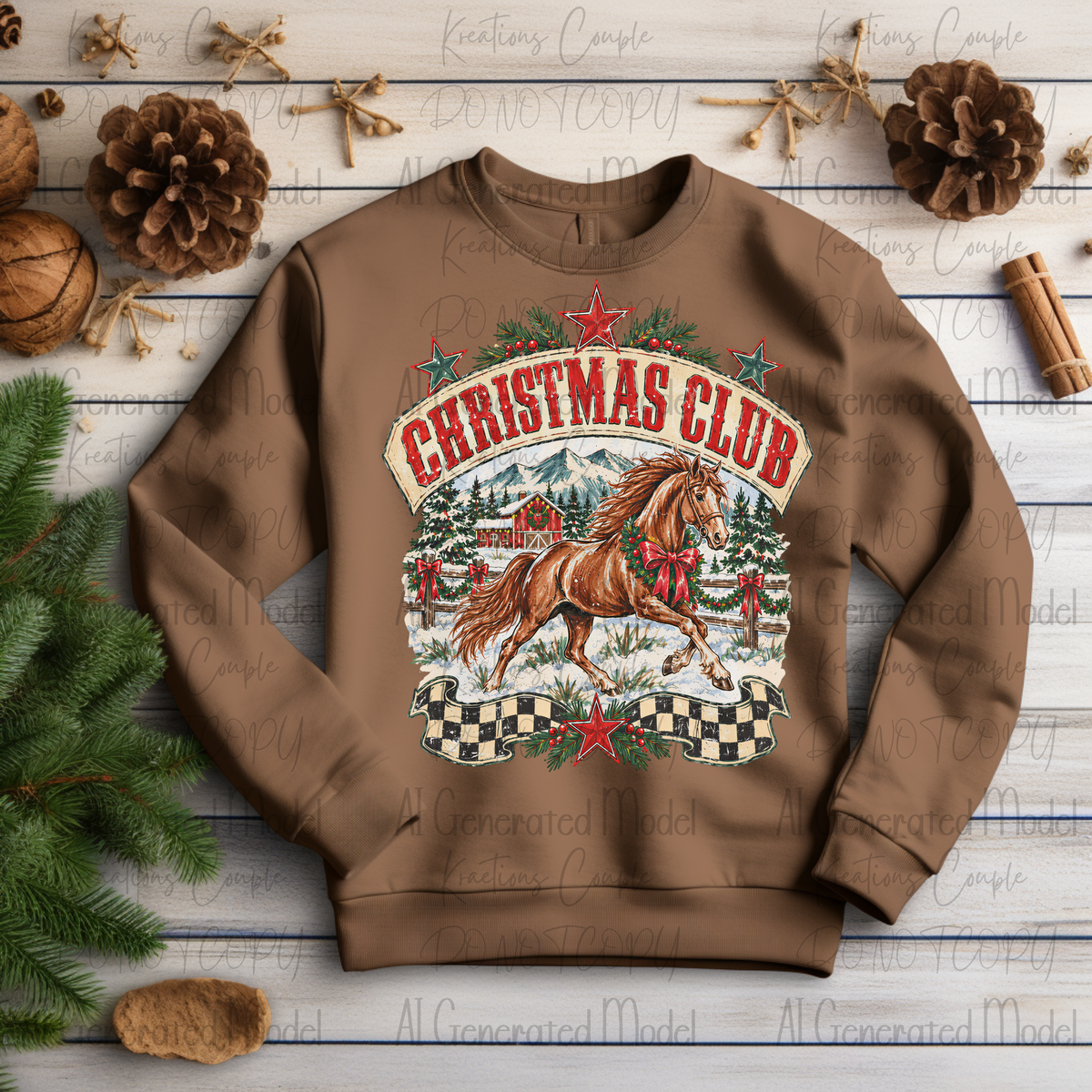 Christmas Club Horse Wide