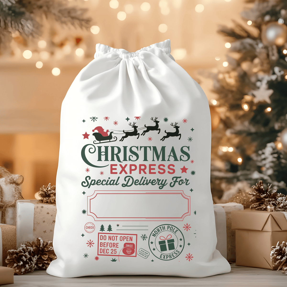 Christmas Express Special Delivery Santa Sack