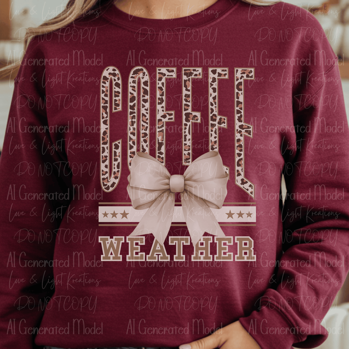 Coffee Weather Coquette Bow Leopard