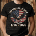 Color 250 Years of Freedom with Flag Background and Eagle