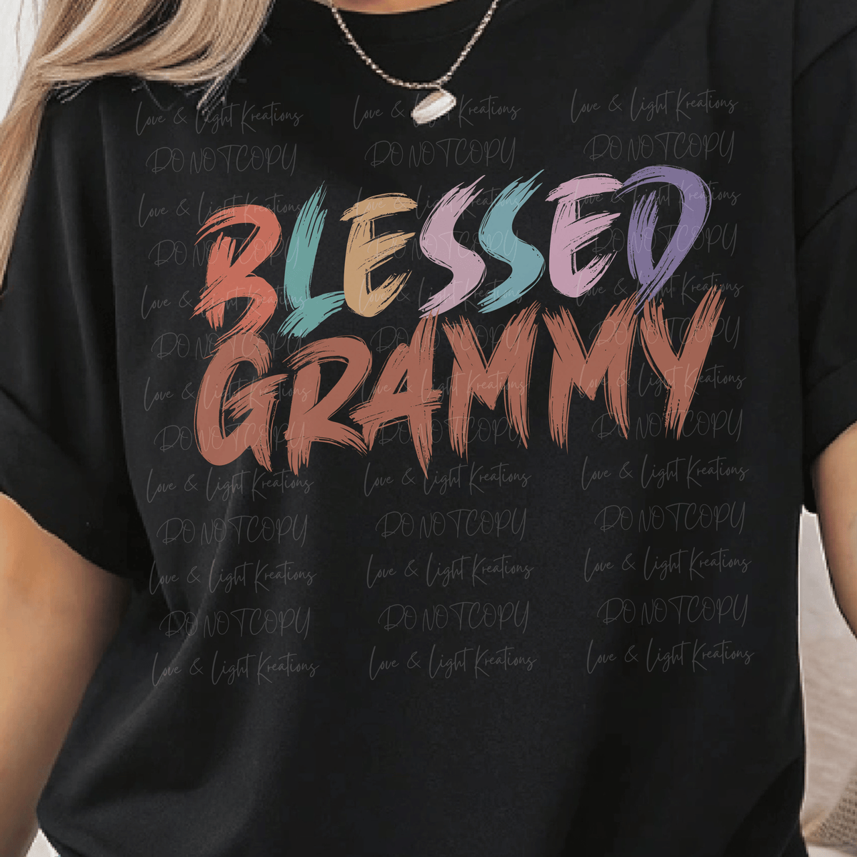 Colorful Blessed Grammy Paint Stroke