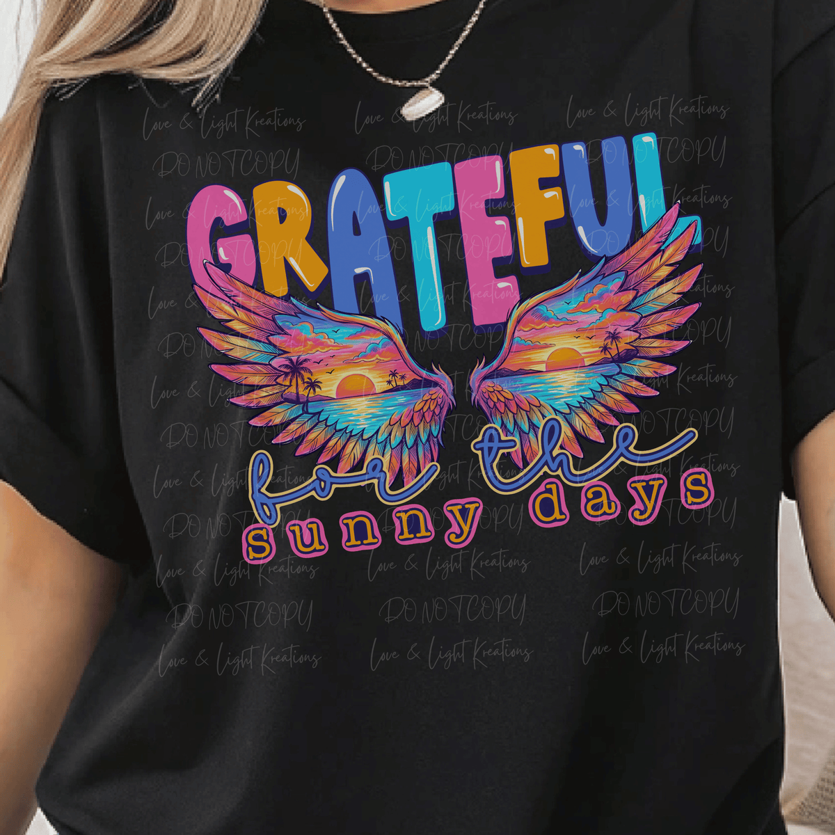 Colorful Grateful for the Sunny Days with Sunset Wings
