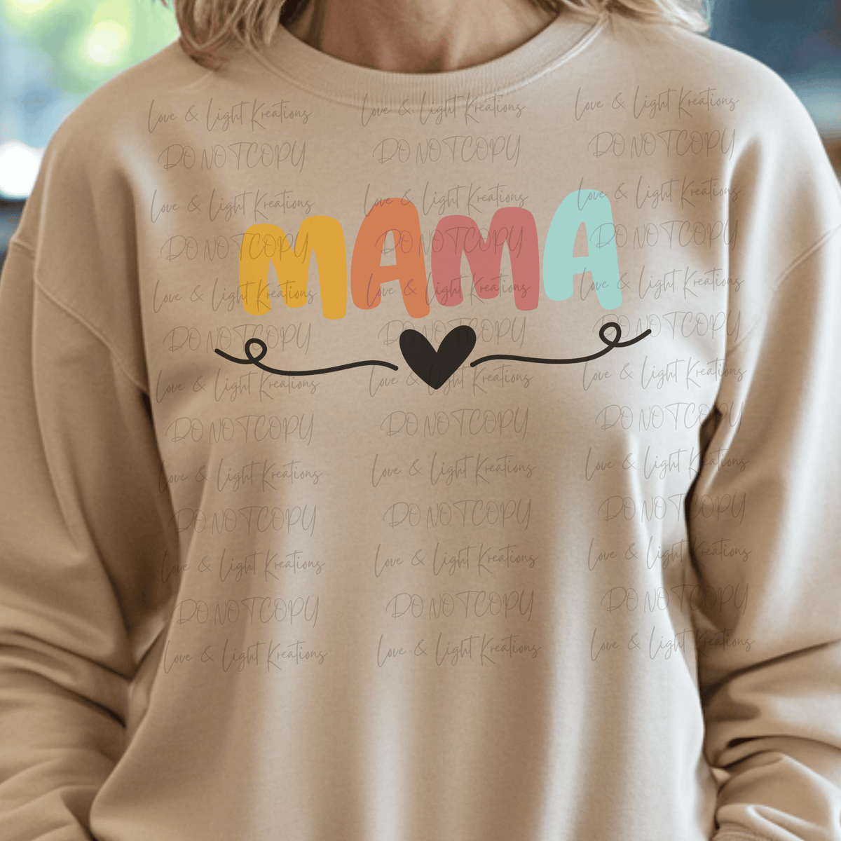 Colorful Mama Heart with Doodle
