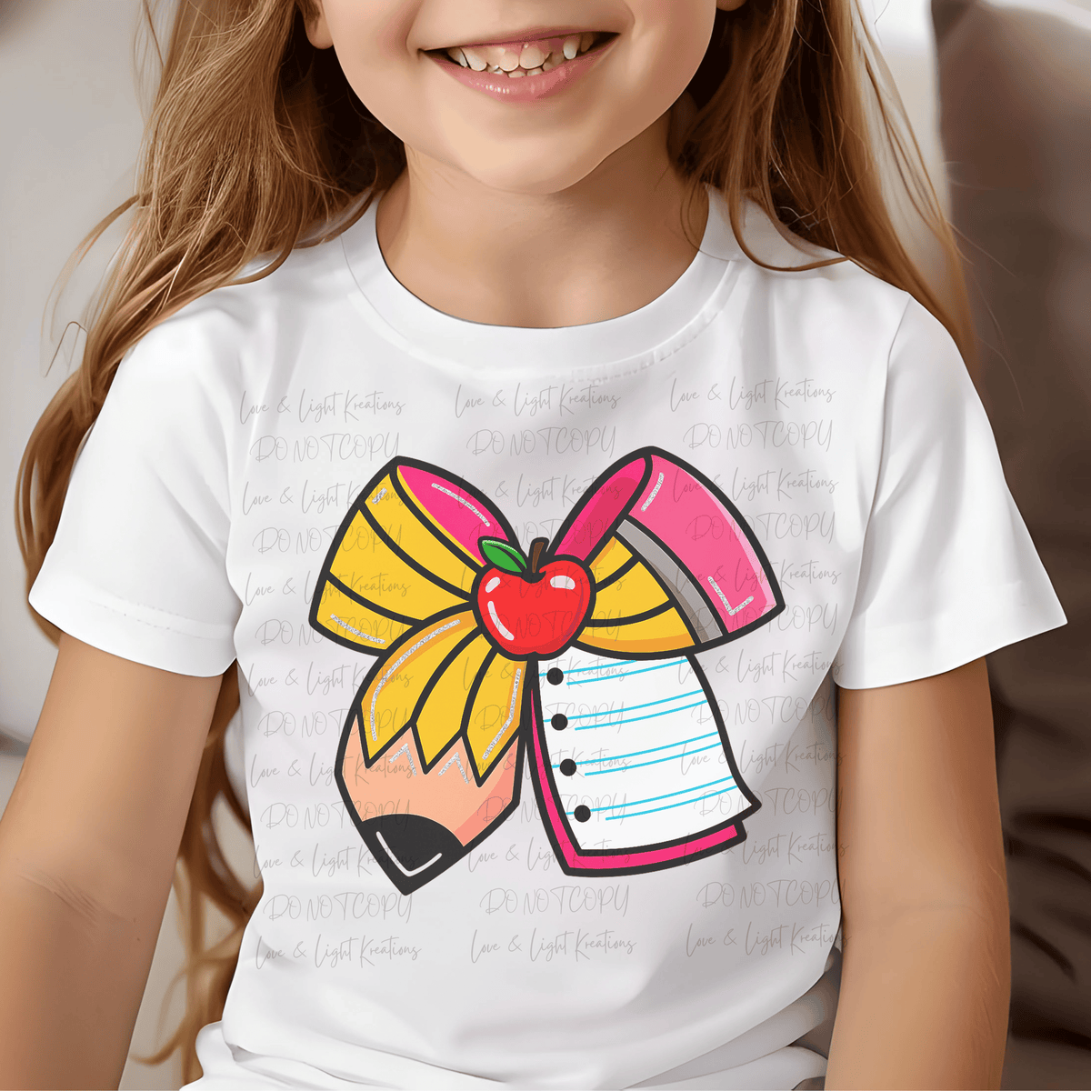 Coquette Pencil and Paper Teacher Bow