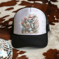 Cow Print and Leopard Print Cactus with Flowers