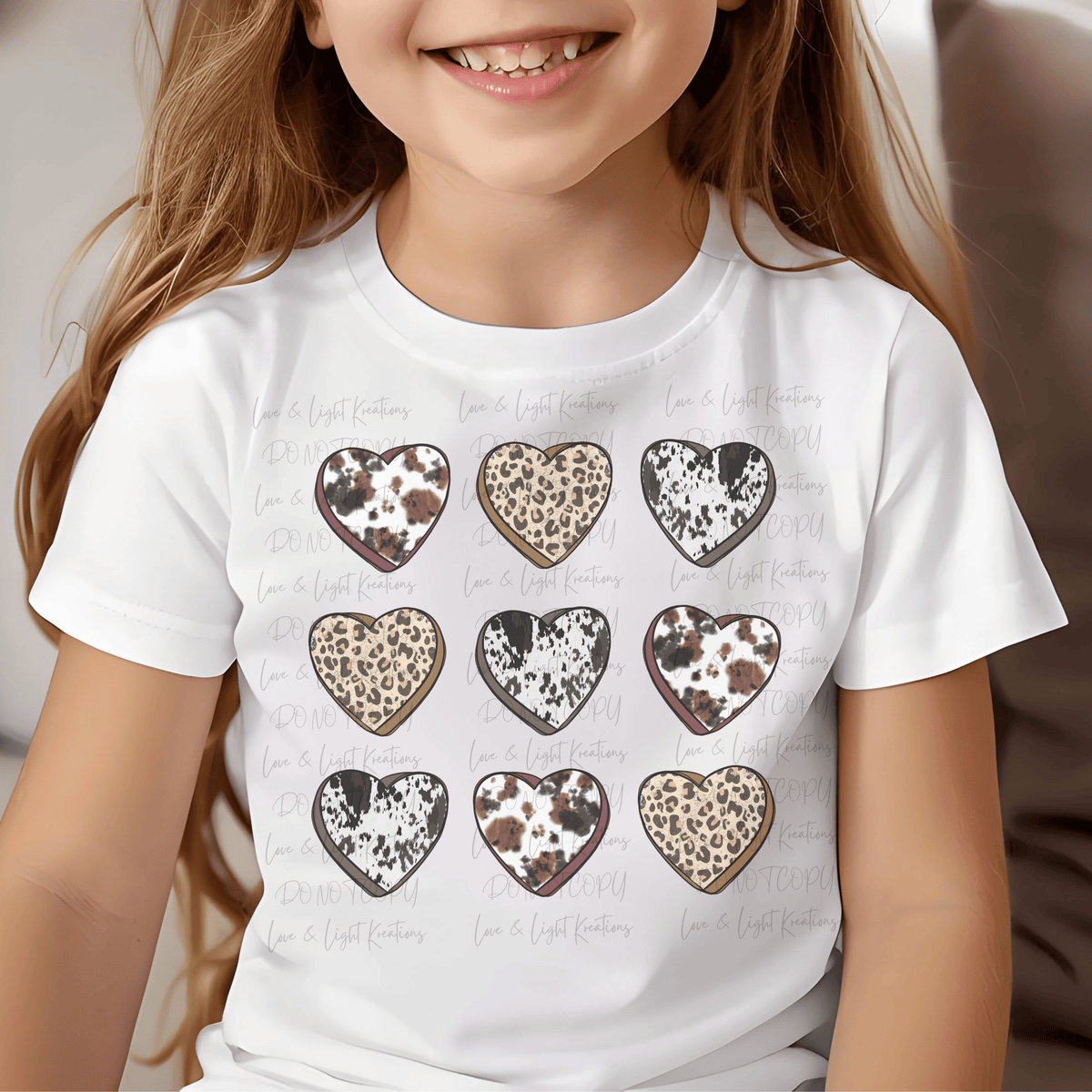 Cow and Leopard Print Hearts
