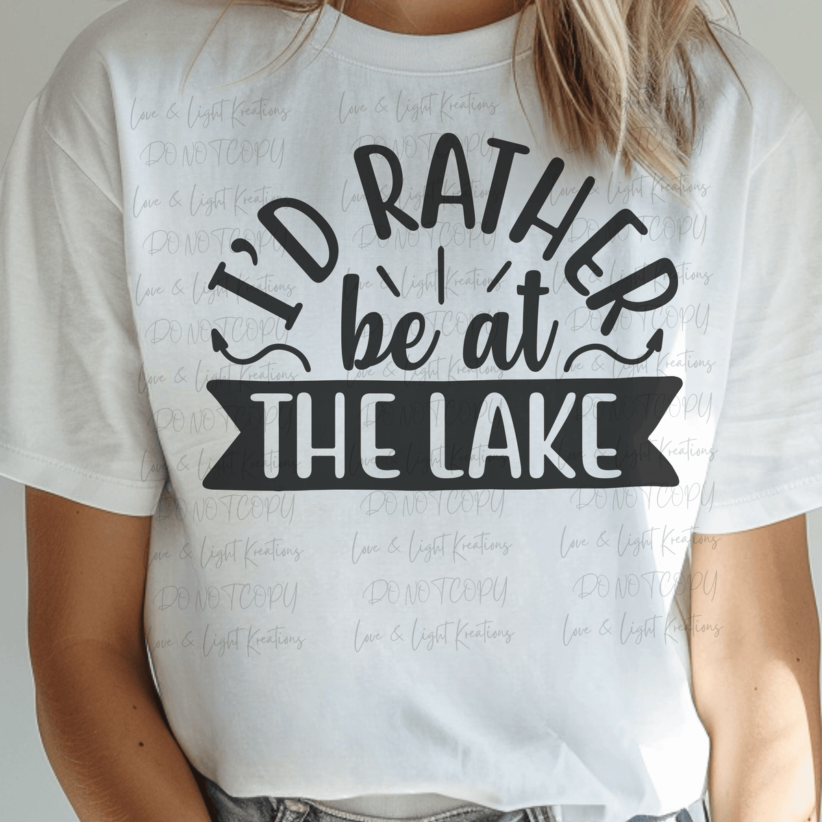 Curved I'd Rather Be at the Lake with Banner