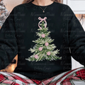 Cute Pink Christmas Tree with Ornaments