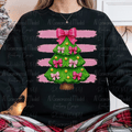 Cute and Stripey Pink Christmas Tree with Bows