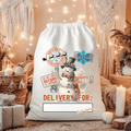 Delivery for Black Hat Snowman Nice List Santa Sack