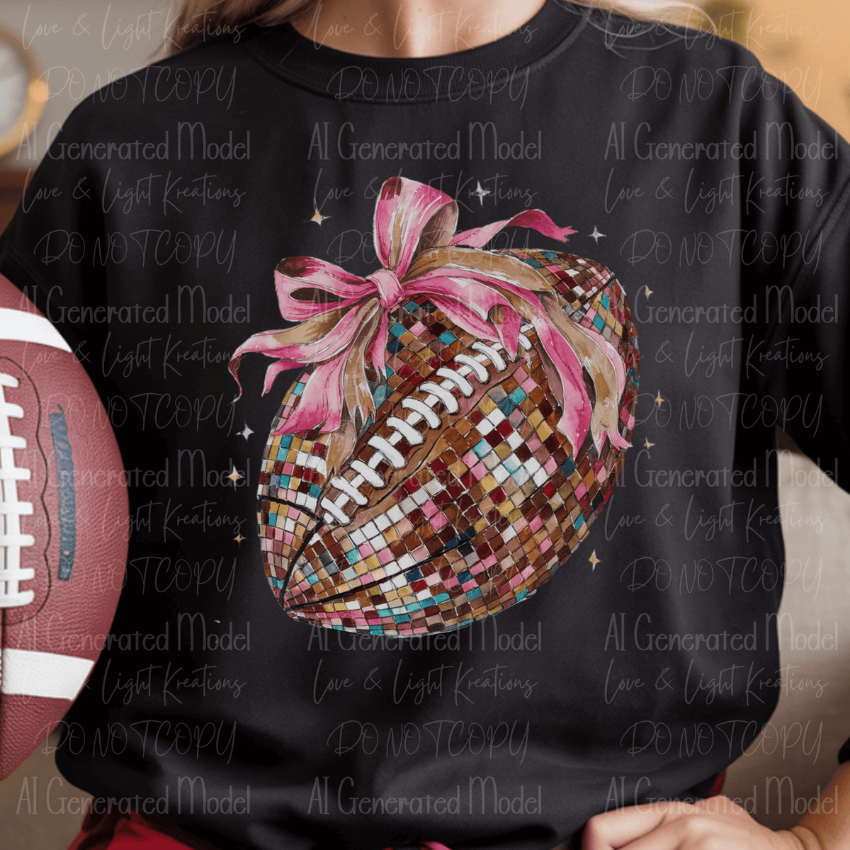 Disco Ball Football with Bow