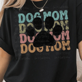Distressed Colored Dog Mom with Black Paw Print