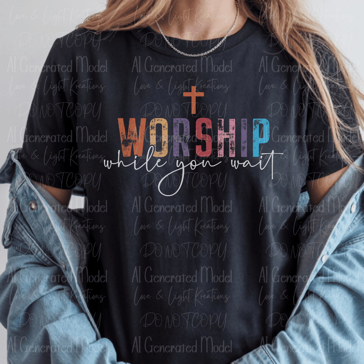 Distressed Colorful Worship While You Wait
