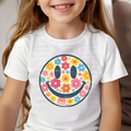 Distressed Floral Smiley Face