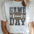 Distressed Football Game Day Checker Football