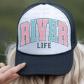 Distressed Pink and Teal River Life